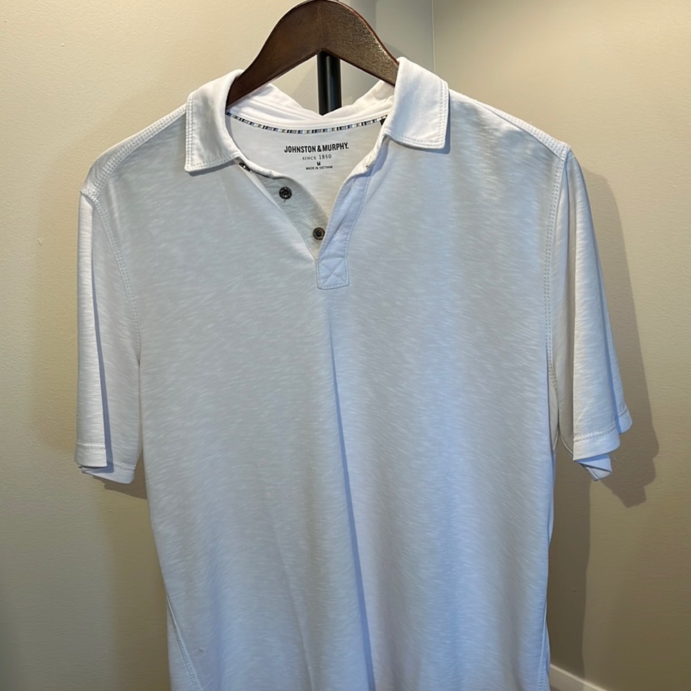 Johnston & Murphy white polo